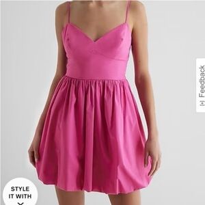 Express hot pink bubble mini dress spaghetti straps